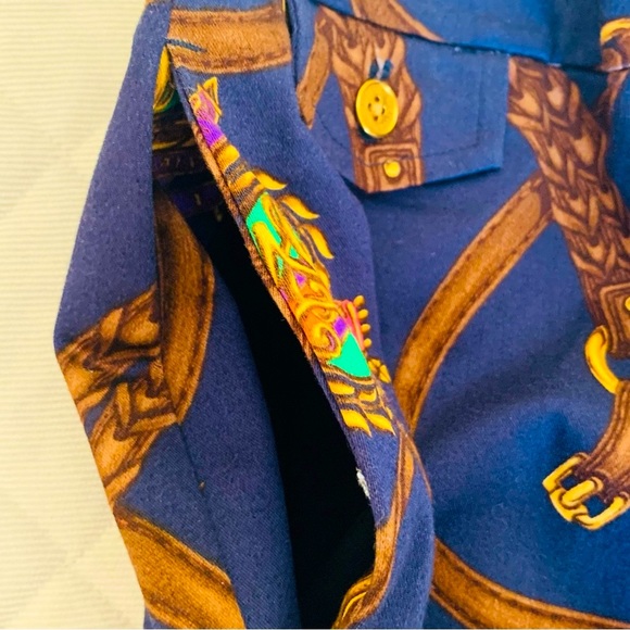 Ralph Lauren dark navy cotton shorts with Equestrian polo horse mallet print 10 - Picture 14 of 16